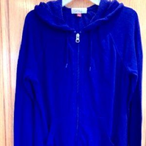 Junior's SO Girl's Blue Zip Up Hoodie Mesh Back M